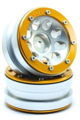 Metsafil Beadlock Wheels PT-Ecohole Silver/Gold 1.9 (2 pcs) (MT0050SGO)