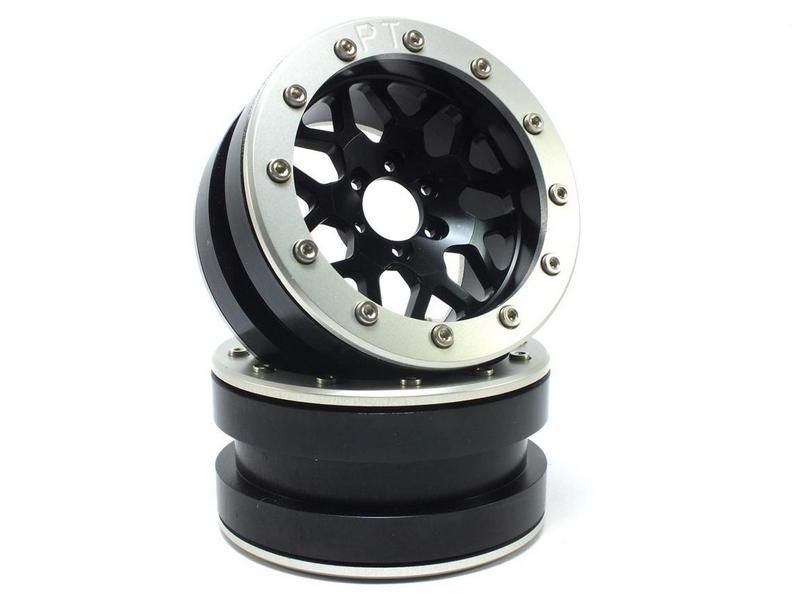 Metsafil Beadlock Wheels PT-MESH black/silver 2.2 (2) w/o Hub (MT2210BS)