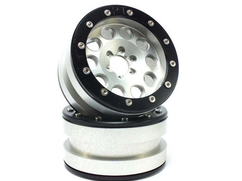 Metsafil Beadlock Wheels PT-REVOLVER silver/black 2.2 (2) w/o Hub (MT2220SB)