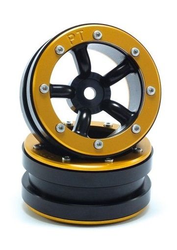 Metsafil Beadlock Wheels PT-Safari Black/Gold 1.9 (2 pcs) (MT0010BGO)