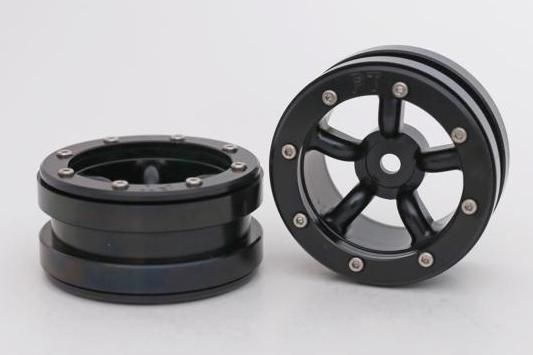 Metsafil Beadlock Wheels PT-Safari Black/Black 1.9 (2 pcs)Â  (MT0010BBÂ )