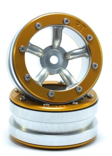Metsafil Beadlock Wheels PT-Safari Silver/Gold 1.9 (2 pcs) (MT0010SGO)