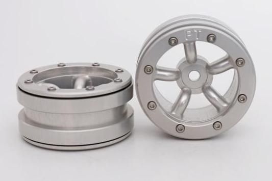 Metsafil Beadlock Wheels PT-Safari Silver/Silver 1.9 (2 pcs)Â  (MT0010SSÂ )