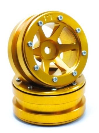 Metsafil Beadlock Wheels PT-Slingshot Gold/Gold 1.9 (2 pcs) (MT0030GOGO)