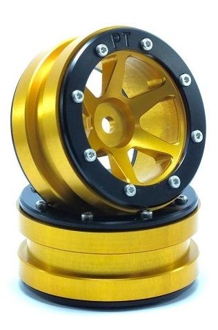 Metsafil Beadlock Wheels PT-Slingshot Gold/Black 1.9 (2 pcs) (MT0030GOB)