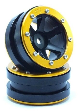 Metsafil Beadlock Wheels PT-Slingshot Black/Gold 1.9 (2 pcs) (MT0030BGO)