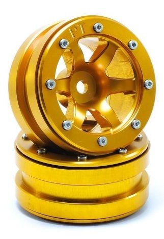 Metsafil Beadlock Wheels PT-Wave Gold/Gold 1.9 (2 pcs) (MT0070GOGO)