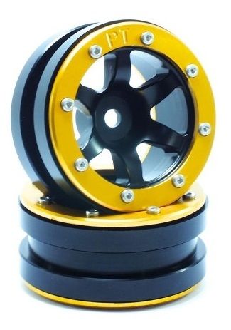 Metsafil Beadlock Wheels PT-Wave Black/Gold 1.9 (2 pcs) (MT0070BGO)