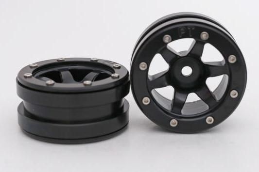 Metsafil Beadlock Wheels PT-Wave Black/Black 1.9 (2 pcs)Â  (MT0070BBÂ )