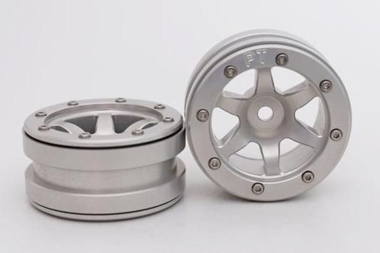 Metsafil Beadlock Wheels PT-Wave Silver/Silver 1.9 (2 pcs)Â  (MT0070SSÂ )