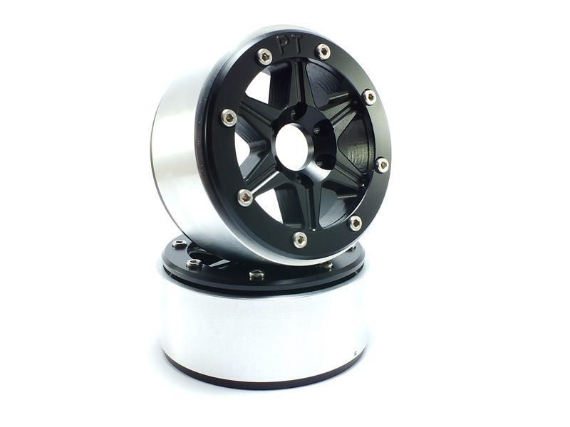 Metsafil Beadlock Wheels SIXSTAR Black/Black 1.9 (2) w/o Hub (MT5010BB)