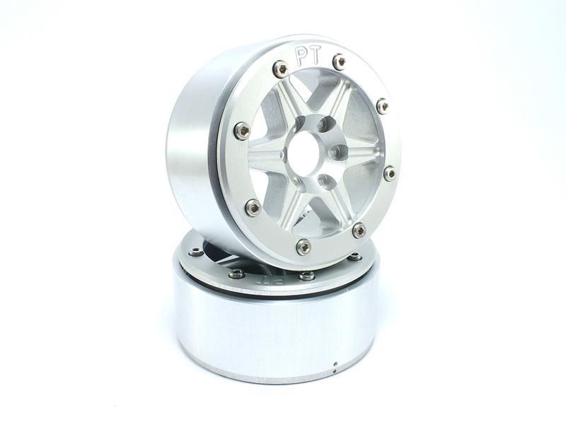 Metsafil Beadlock Wheels SIXSTAR Silver/Silver 1.9 (2) w/o Hub (MT5010SS)