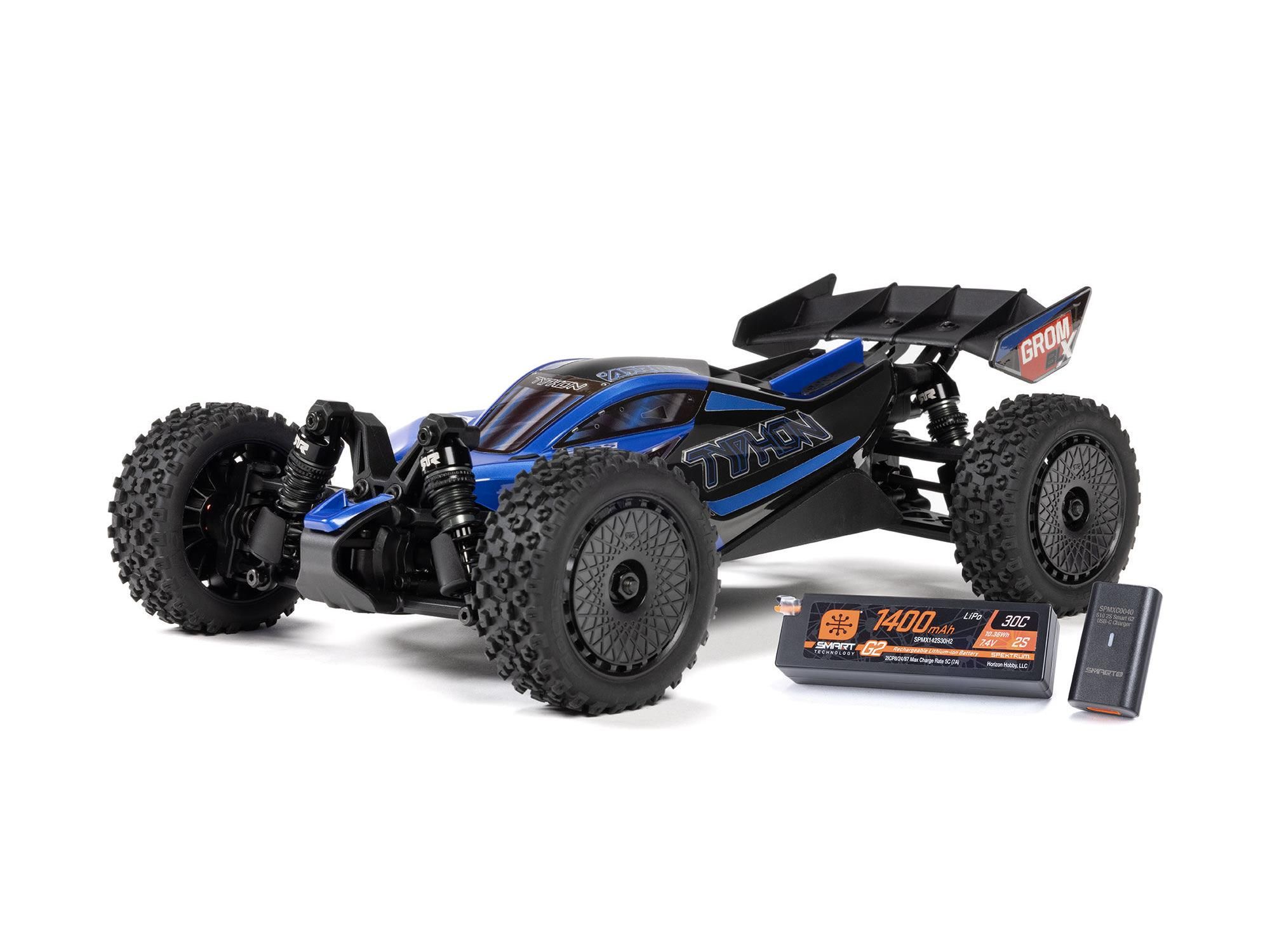 Arrma 1/14 TYPHON GROM 223S BLX 4X4 with Batt/Charger Blue (C-ARA2306ST2)