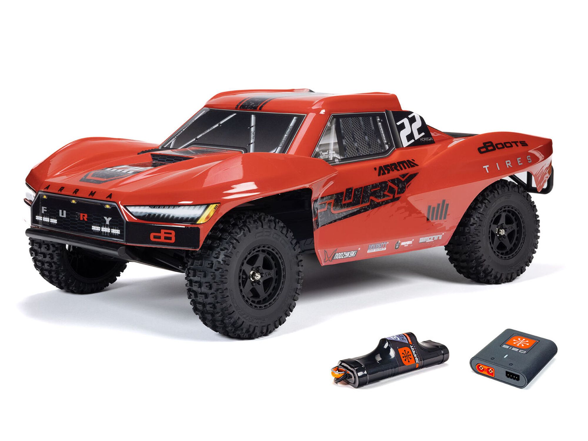 Arrma 1/10 FURY MEGA 550 4X2 SCT with Battery &amp; Charger Red (C-ARA3221ST1)