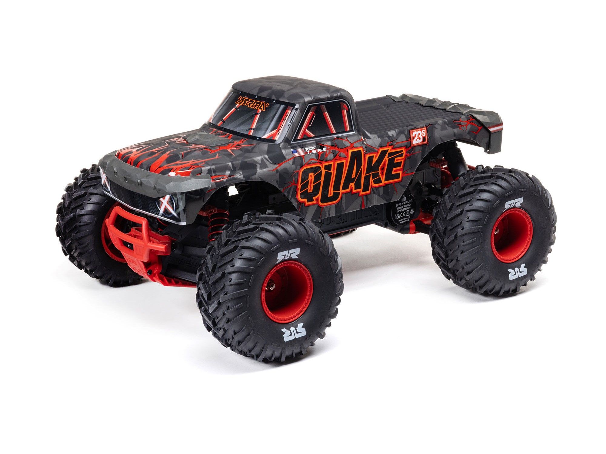 Arrma 1/10 QUAKE 223S DSC 2WD RTR Brushless Monster Truck, Red (C-ARA3537T1)