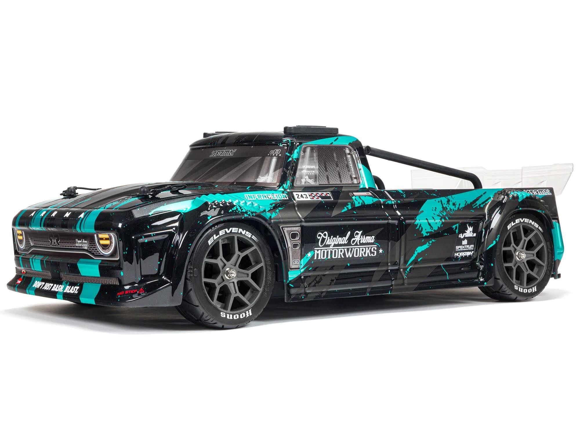 Arrma 1/8 INFRACTION 3S 4X4 BLX Resto-Mod Truck RTR Black/Teal (C-ARA4315V3T2)
