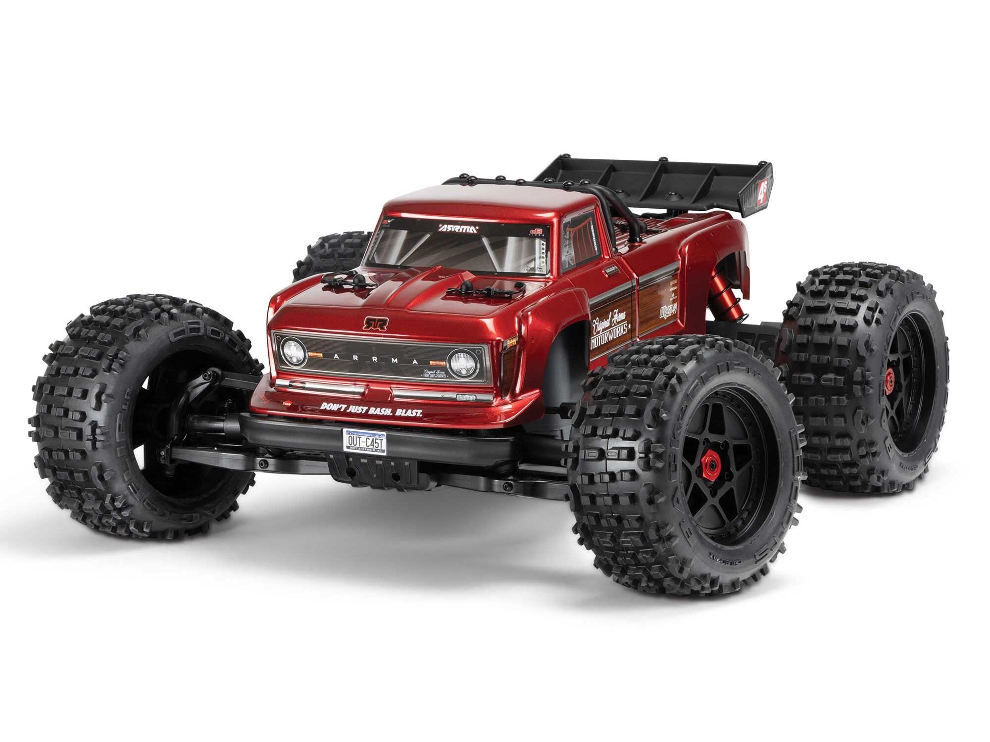 Arrma 1/10 OUTCAST 4S 4X4 BLX Stunt MT (with Centre Diff) Red (C-ARA4410V2T4)