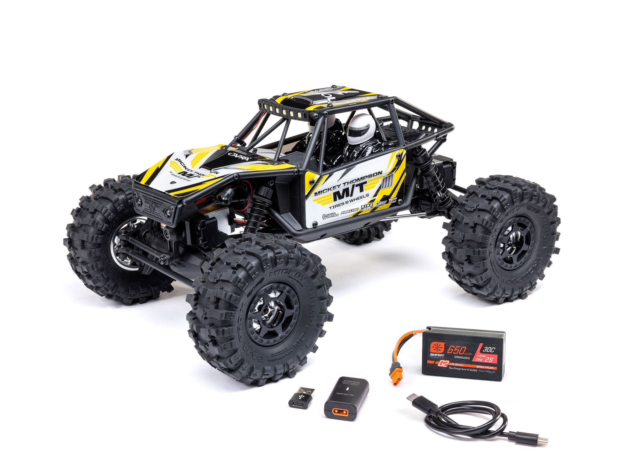 Axial 1/18 UTB18 Capra 4WS 4WD Trail Buggy RTR with Bat/Charger -  Yellow (C-AXI-1750T2)