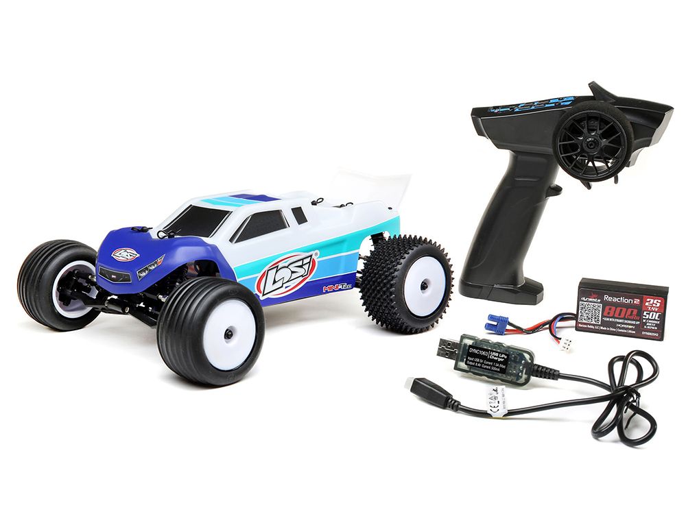 Losi Mini-T 2.0 2WD Stadium Truck Brushless RTR, Blue (C-LOS01019T2)
