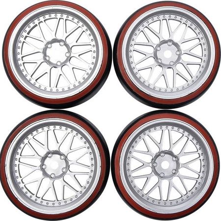 Carson 1:10 Wheel Set Drift - Silver/Red (4)