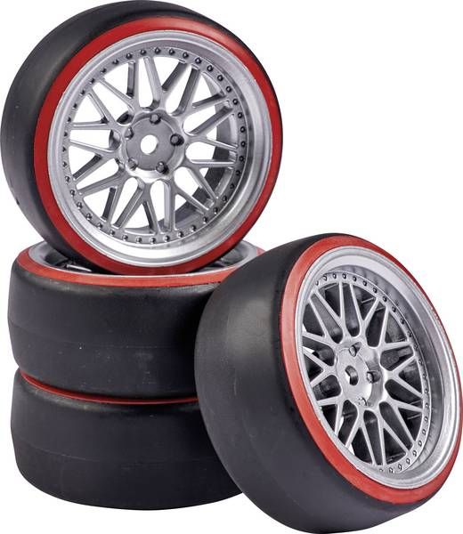 Carson 1:10 Wheel Set Drift - Silver/Red (4)