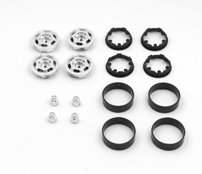 Absima CR-18P Truck 1.2&quot; Bead Lock Wheels (Silver)