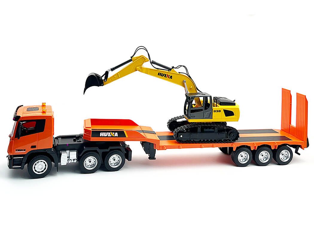 Huina 9CH RC Platform Trailer &amp; 6CH Excavator 2.4G Set (CY1319)