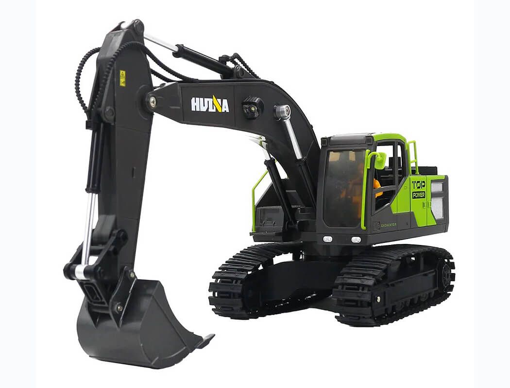 Huina 2.4Ghz 11CH RC Excavator Green 680Â° Turntable w/Smoke (CY1661)