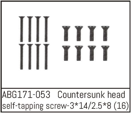 Absima Countersunk Screw M3*14 (8) / M2.5*8 (8) ( AB G171-053)