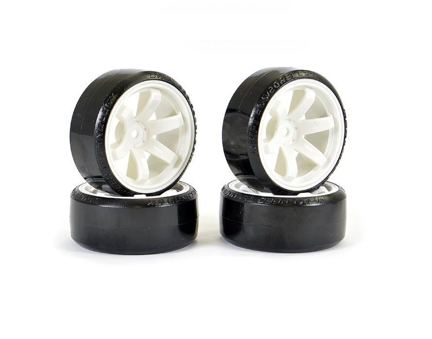 SC Models 1:10th Drift Tyres 6-Spoke White (SCDTHW00004A)