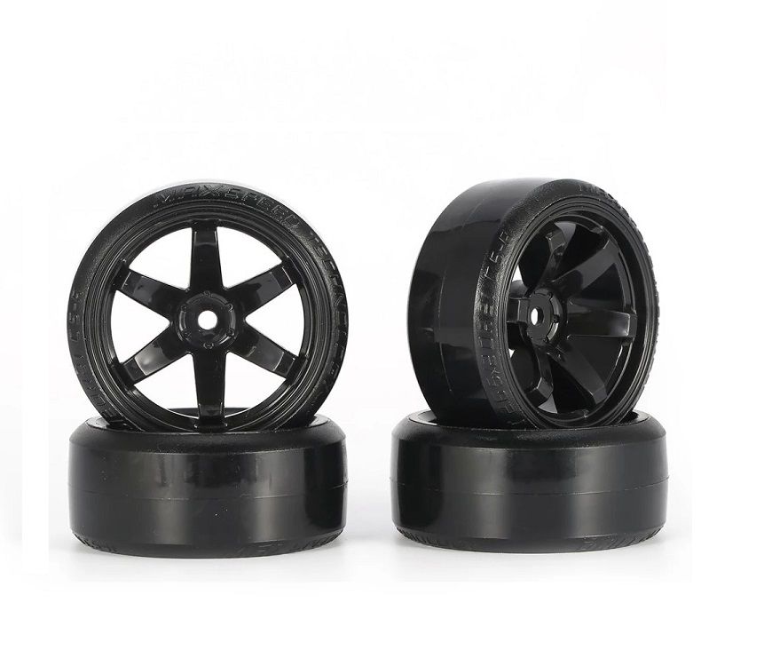 SC Models 1:10th Drift Tyres 6-Spoke Black (SCDTHW00004D)