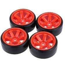 SC Models 1:10th Drift Tyres 6-Spoke Red (SCDTHW00004C)