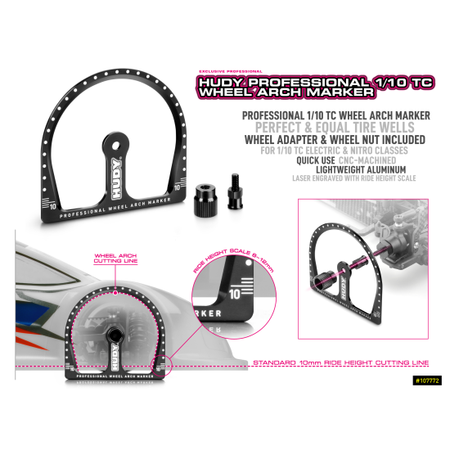 HUDY Professional 1:10 TC Wheel Arch Marker (DY107772)