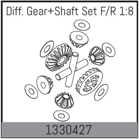 Absima Diff. Gear + Shaft Set F/R 1:8 ( AB 1330427)