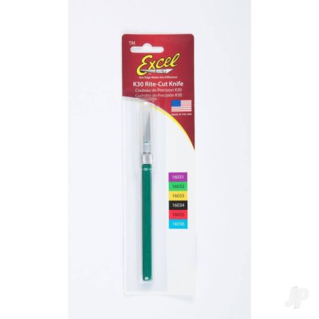 Excel K30 Light Duty Rite-Cut Knife With Safety Cap, Green (EXL16032)