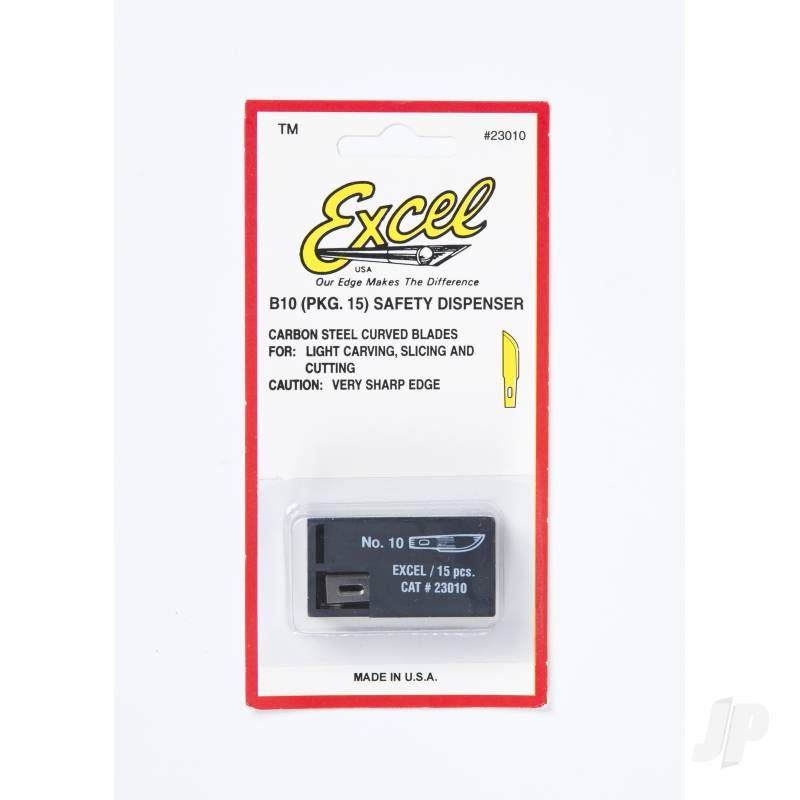 Excel #10 Curved Edge Blade, Shank 0.25&quot; (0.58 cm) (5pcs)(Carded) (EXL20010)