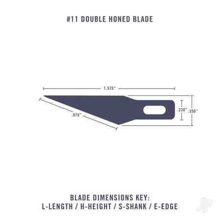 Excel #11 Double Honed Blade, Shank 0.25&quot; (0.58 cm) (5pcs) (Carded) (EXL20011)