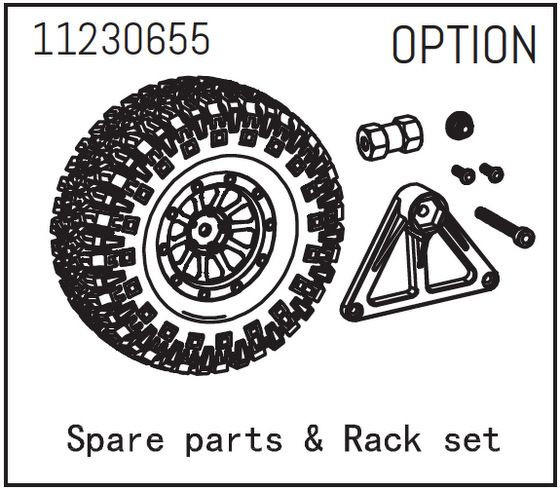 Absima Spare Wheel &amp; Rack Set - Sherpa  ( AB 1230655)