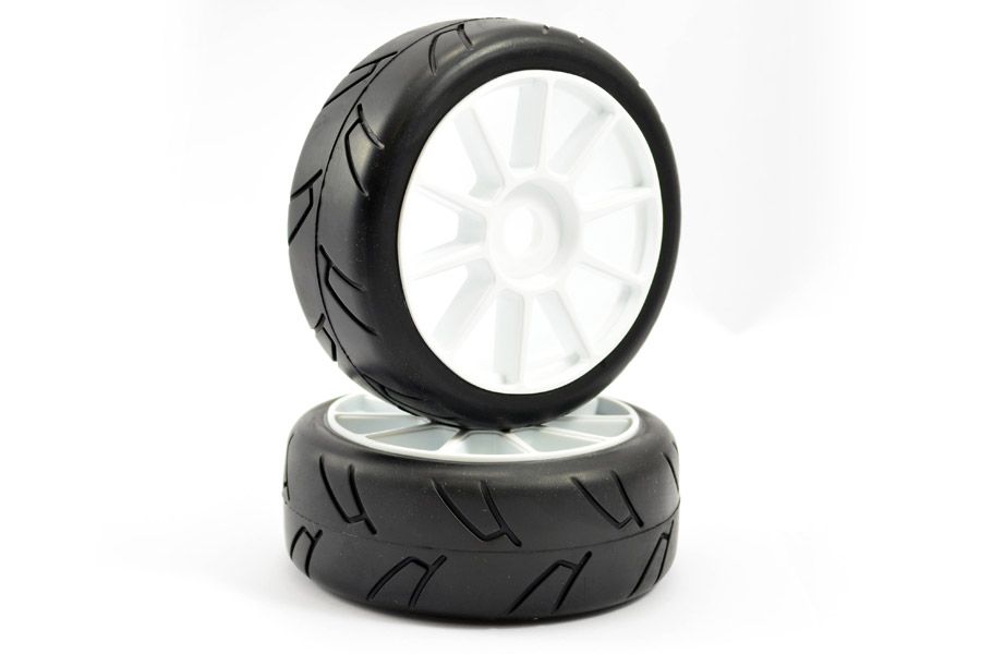 Fastrax 1:8th Premounted Slick Tyres &#039;Hawk/Split Spoke&#039; (FAST0016)