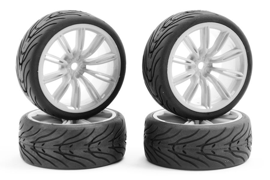 Fastrax 1:10 Street/Tread Tyre 20Sp White Wheel (FAST0076W)