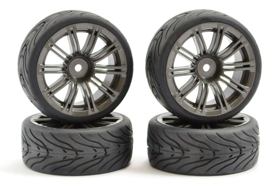 Fastrax 1:10 Street/Tread Tyre 20Sp Gun Metal Wheel (FAST0077GM)