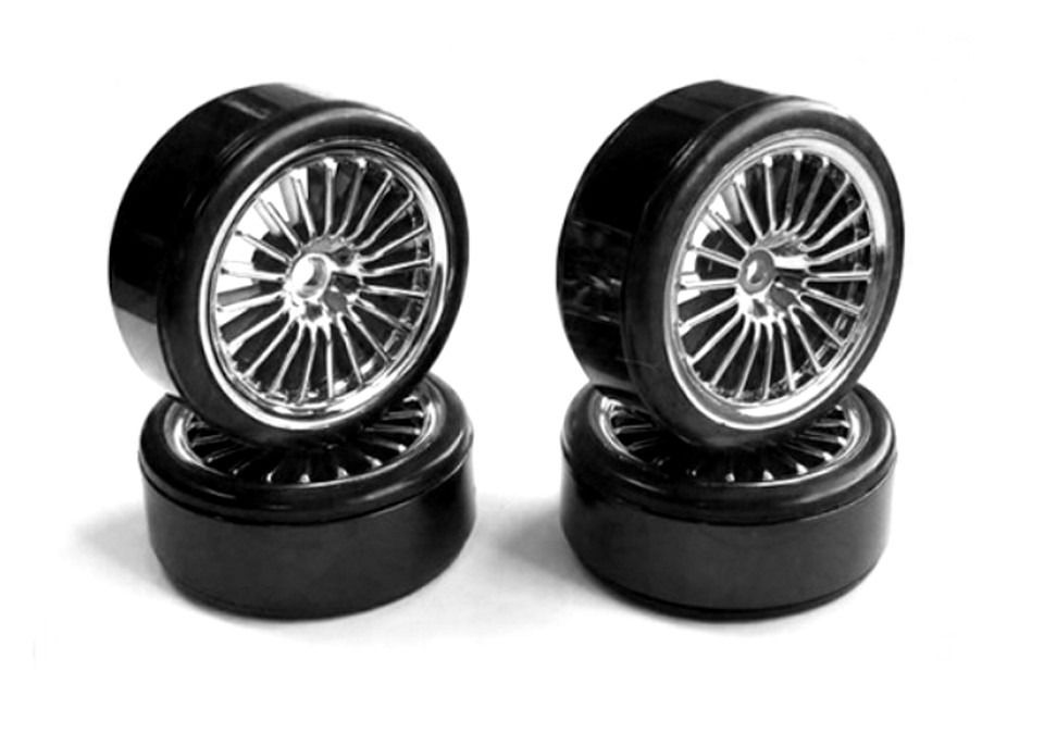 Fastrax 1:10th Street Wheel / Drift Tyres 20-Spoke Chrome (FAST0091C)