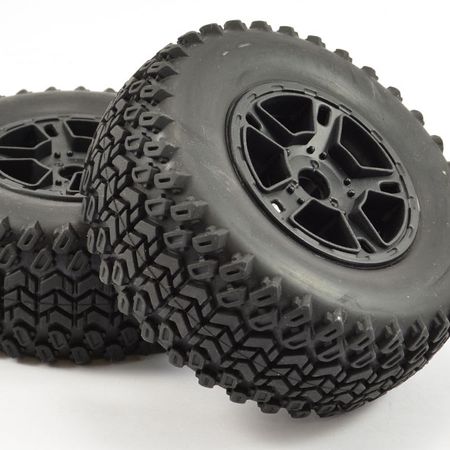 Fastrax 1:10 SC Zigzag Mounted 5 Spoke Black (Pr) (FAST1110B)