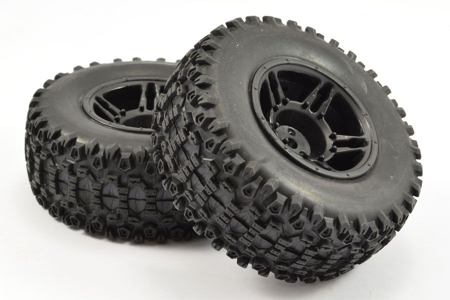 Fastrax 1:10 SC Rock Block Mounted 5 Spoke Black (Pr) (FAST1116B)
