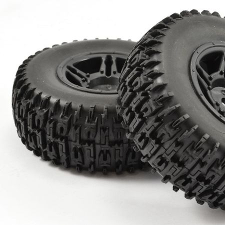 Fastrax 1:10 Short Course Jigsaw Tyre - 5 Spoke Black Wheels (2) (FAST1121B)