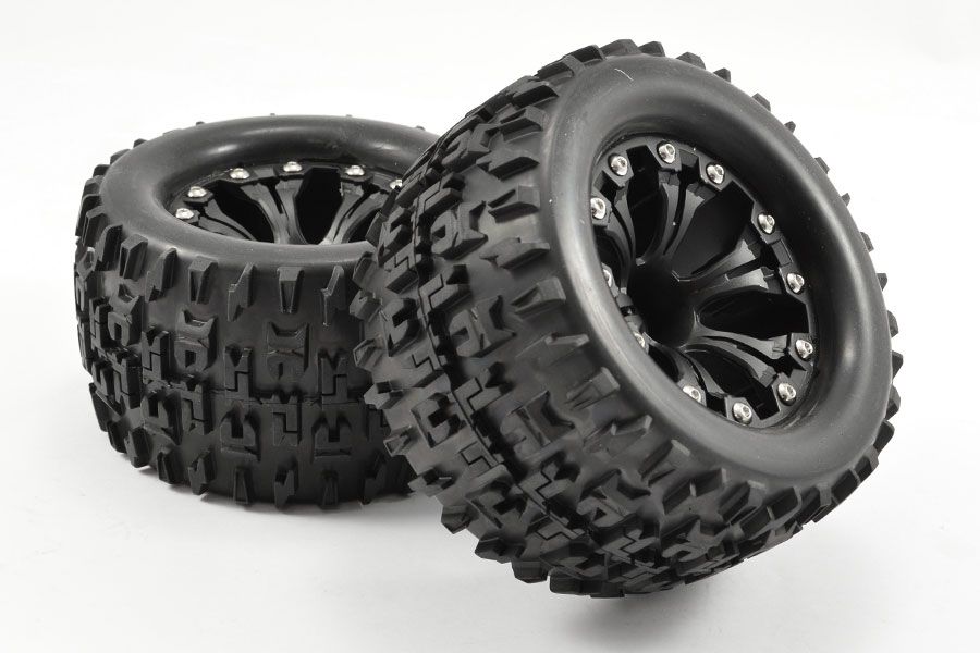 Fastrax 1:10MT Jigsaw Mounted 6 Spoke Black 0 Offset (Pr) (FAST1211B)