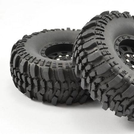 Fastrax 1:10 Crawler Rocko 1.9 Mounted Scale Wheel Black (Pr) (FAST1255B)