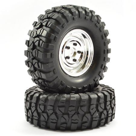 Fastrax 1:10 Crawler Sawblock 1:9 Scale Steel Wheel 108mm Chrome (FAST1266C)
