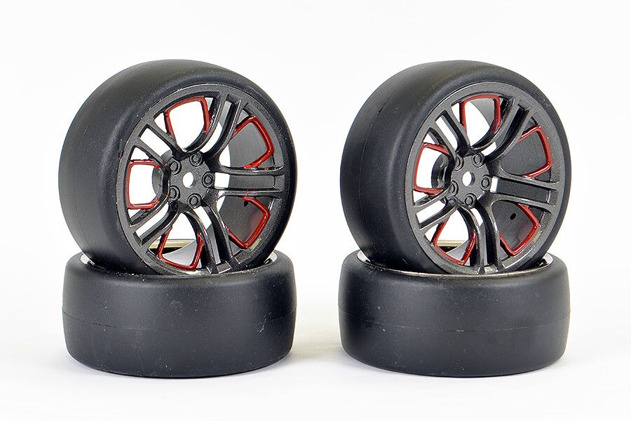 Fastrax 1:10 Drift D1 Tyre 3mm Off Set 10 Spoke Wheel Graphite (FAST1352G-D13)