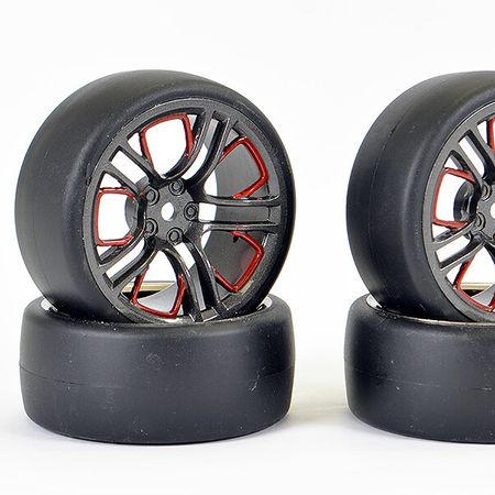 Fastrax 1:10 Drift D1 Tyre 3mm Off Set 10 Spoke Wheel Graphite (FAST1352G-D13)